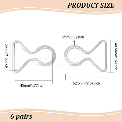 6 Pairs Zinc Alloy Clasps FIND-BC0004-66P-1