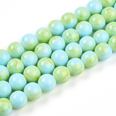 Baking Paint Glass Beads Strands DGLA-N003-10mm-C04-1