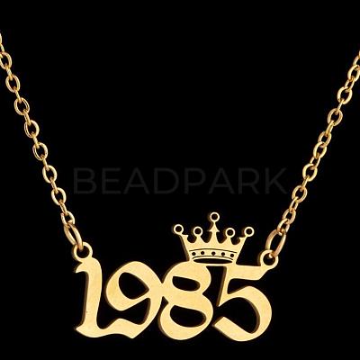 Crown Birth Year 201 Stainless Steel Pendant Necklaces for Women FS-WG4E8F2-06-1