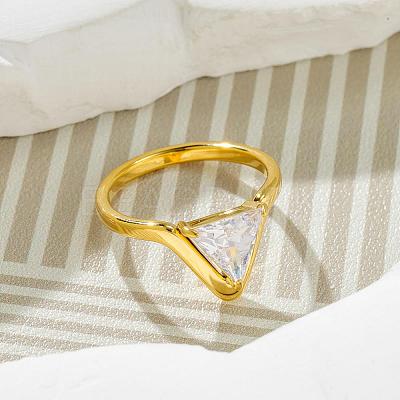 304 Stainless Steel & Cubic Zirconia Finger Rings WGD9E62-01-1