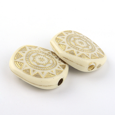 Rectangle Plating Acrylic Beads PACR-Q102-24A-1
