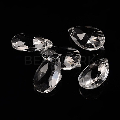 Faceted Teardrop Glass Pendants X-GLAA-O008-B01-1