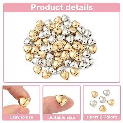 120Pcs 2 Colors CCB Plastic Beads CCB-YW0001-58-1
