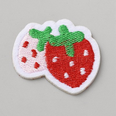 Strawberry Polyester Embroidery Sew on Appliques DIY-WH0671-005A-1