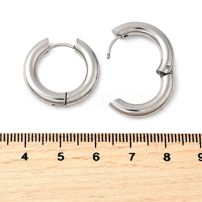 Tarnish Resistant 202 Stainless Steel Huggie Hoop Earrings EJEW-O087-08K-P-1