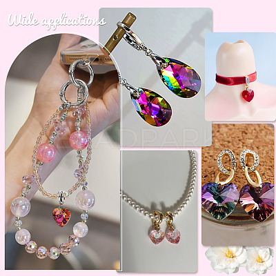 36Pcs 12 Styles Alloy Glass European Dangle Charms PALLOY-PH01787-1