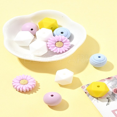 5 Styles Food Grade Eco-Friendly Silicone Beads SIL-FS0001-24-1
