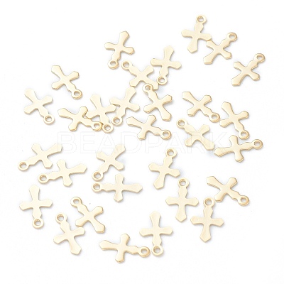 304 Stainless Steel Tiny Cross Charms STAS-H149-01G-1