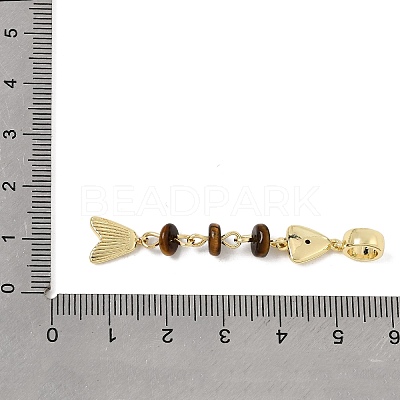 Brass Pave Cubic Zirconia Clear Cubic Zirconia & Natural Tiger Eye & Enamel European Dangle Charms GG-CBA3401-01G-B01-1