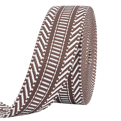 5 Yards Ethnic Style Polyester Jacquard Striped Ribbon OCOR-PH0004-17B-1