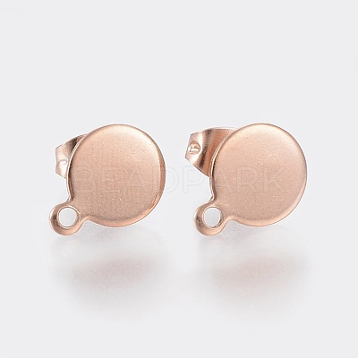Ion Plating(IP) 304 Stainless Steel Stud Earring Findings STAS-K184-02-02RG-1