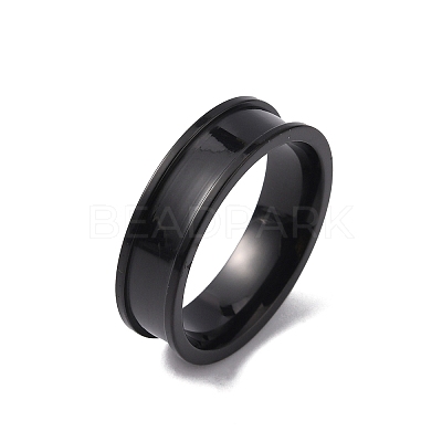 201 Stainless Steel Grooved Finger Ring Settings STAS-WH0027-27C-EB-1