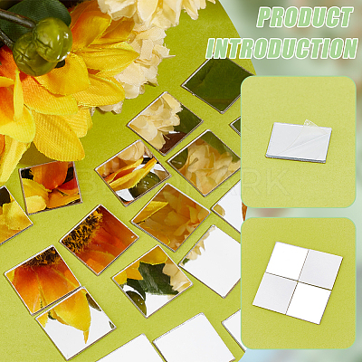 300Pcs Square Acrylic Self Adhesive Acrylic Mosaic Tiles AJEW-PH0011-54-1
