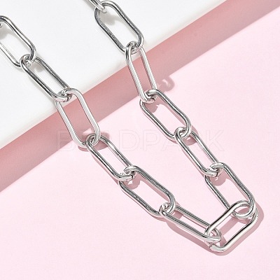 304 Stainless Steel Paperclip Chains Necklaces NJEW-Z102-02P-1