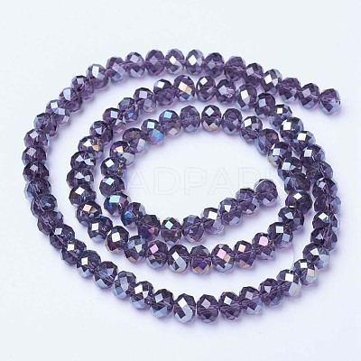 Electroplate Glass Beads Strands EGLA-A034-T4mm-B13-1