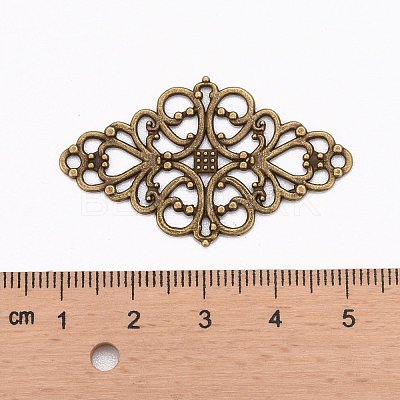 Tibetan Style Alloy Rhombus Filigree Joiners Links X-TIBE-5377-AB-FF-1