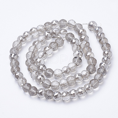 Electroplated Glass Beads Strands EGLA-Q092-8mm-A05-1