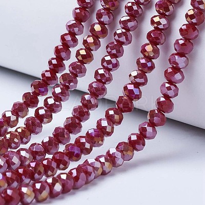 Electroplate Glass Beads Strands EGLA-A034-P1mm-B04-1