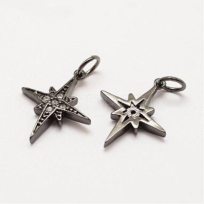 Brass Micro Pave Grade AAA Cubic Zirconia Pendants ZIRC-G090-05B-NR-1