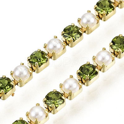 Brass Rhinestone Strass Chains CHC-N017-001A-A09-1