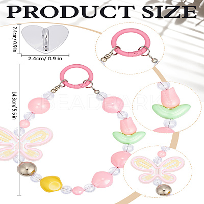 Acrylic Phone Hand Strap Chains for Women AJEW-LP0006-48-1