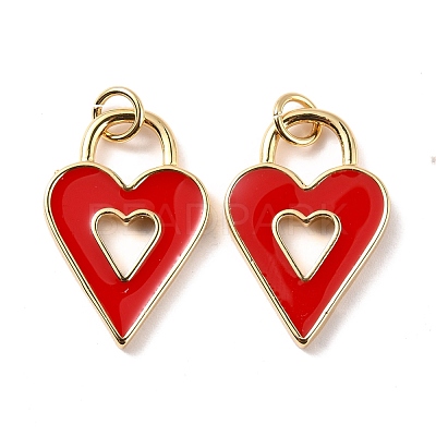 Rack Plating Brass Enamel Pendants KK-B054-05G-1