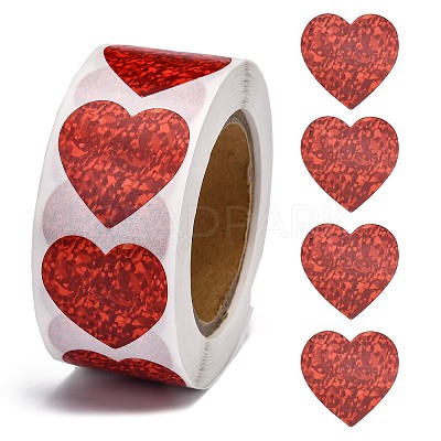 Heart Shaped Stickers Roll X-DIY-K027-A05-1
