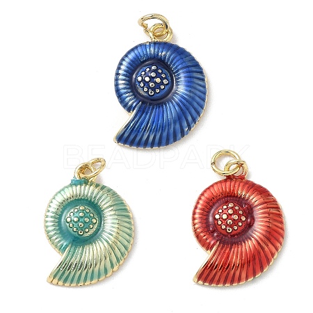 Sea Animals Brass Enamel Pendants KK-B155-02C-G-1