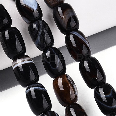Dyed Natural Banded Agate Beads Strands G-T144-44A-1