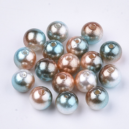 Rainbow ABS Plastic Imitation Pearl Beads X-OACR-Q174-4mm-09-1
