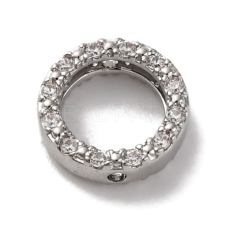Rack Plating Brass with Cubic Zirconia Bead Frame KK-S406-09E-P-1