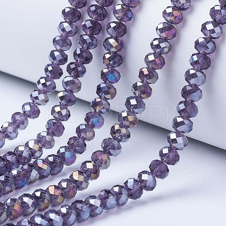 Electroplate Glass Beads Strands EGLA-A034-T1mm-B13-1