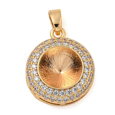 Brass Micro Pave Clear Cubic Zirconia Pendants KK-N254-118G-01-1