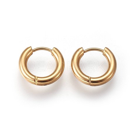 Ion Plating(IP) 304 Stainless Steel Huggie Hoop Earrings X-EJEW-O087-06C-1