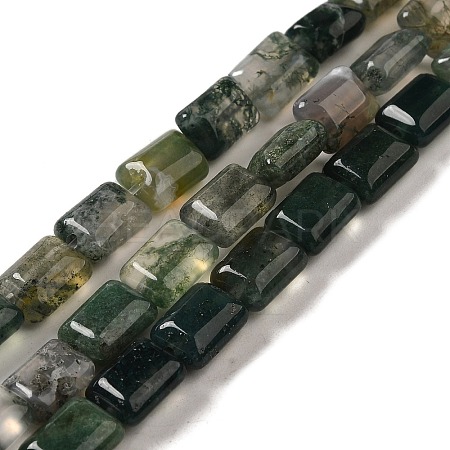 Natural Moss Agate Beads Strands G-G085-A17-01-1