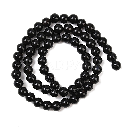 1 Strand Natural Black Onyx Beads Strands G-YW0002-57C-1