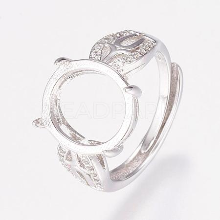 Adjustable Brass Finger Ring Components KK-L154-22P-1