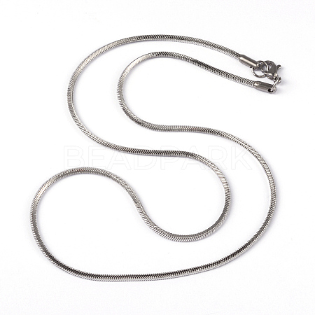 304 Stainless Steel Square Snake Chains Necklaces NJEW-K049-04P-1