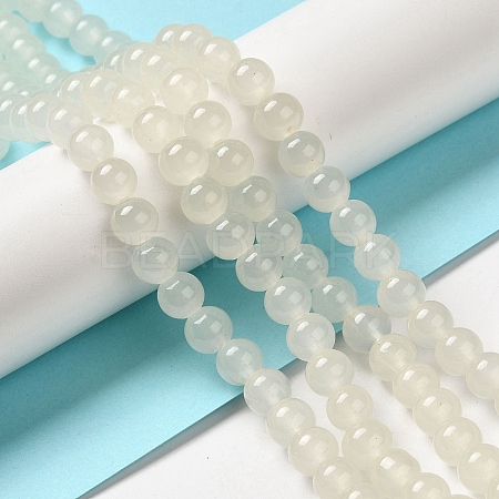 Baking Paint Imitation Jade Glass Round Bead Strands X1-DGLA-Q021-8mm-01-1