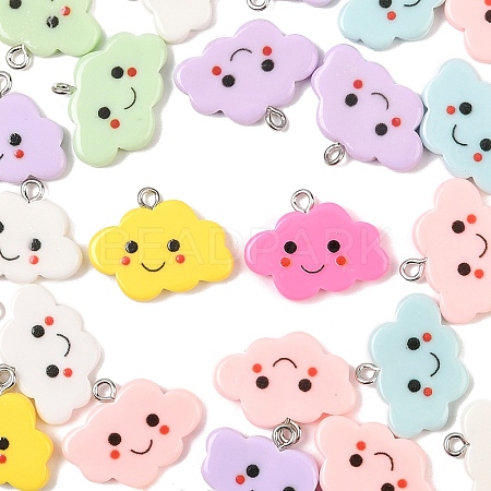 30Pcs Opaque Resin Pendants RESI-YW0005-31-1