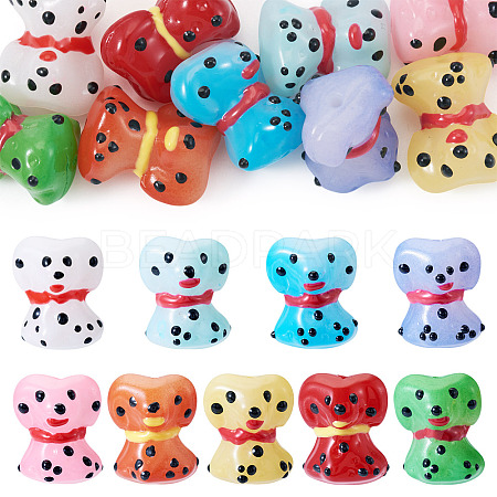 9Pcs 9 Colors Handmade Lampwork Enamel Beads LAMP-TA0001-70-1