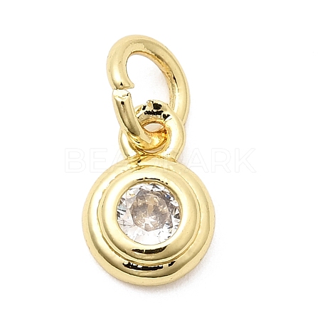 Brass Cubic Zirconia Charms KK-G554-02B-01-1