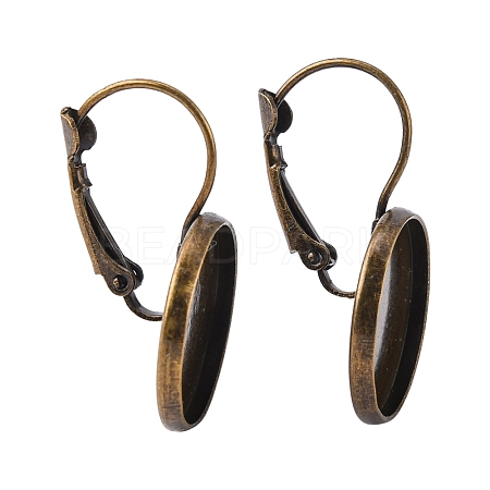 Brass Leverback Earring Findings KK-C1244-16mm-AB-NR-1
