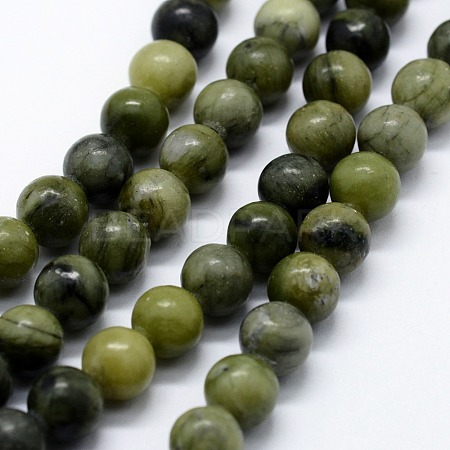 Natural Chinese Southern Jade Beads Strands G-I199-07-6mm-1