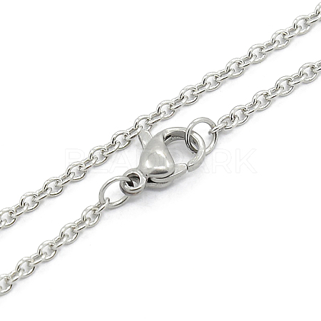 Unisex 304 Stainless Steel Cable Chain Necklaces X-STAS-O037-83P-1