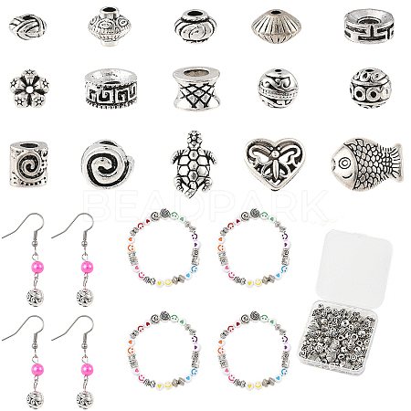 150Pcs 15 Styles Tibetan Style Alloy Beads FIND-YW0012-81-1