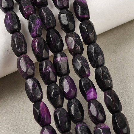 Natural Dyed White Jade(Imitation Charoite) Beads Strands GG-CBA0743-H02-1