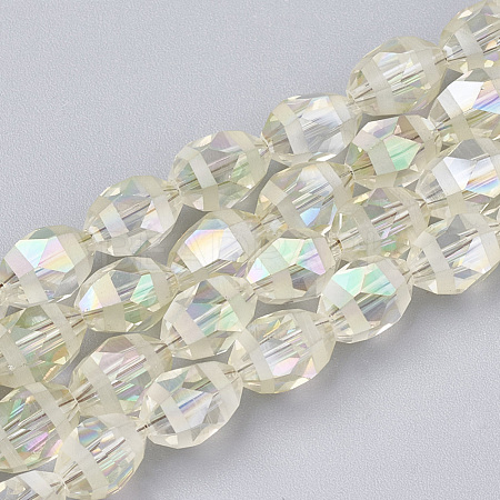 Electroplate Glass Beads Strands X-EGLA-T008-07K-1