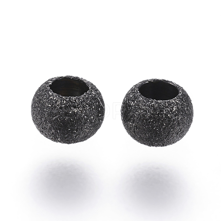 304 Stainless Steel Textured Spacer Beads Ion Plating(IP) X-STAS-P108-04B-1