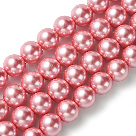 Eco-Friendly Glass Pearl Bead Strands X-HY-A008-12mm-RB109-1